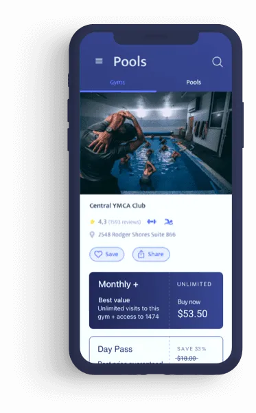 Gyms Booking App - created by health and fitness app developers at Acadedigital company
